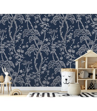 ASTM3920 - Storybook Forest Denim Blue Wall Mural