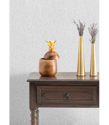 4000-1045-19 - Artemisia White Circles Paintable Wallpaper