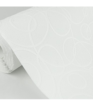 4000-1045-19 - Artemisia White Circles Paintable Wallpaper