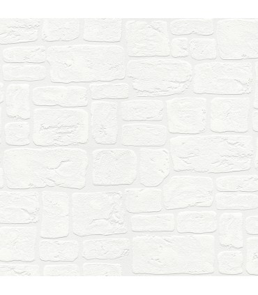 4000-2040-42 - Gaffrey White Stone Paintable Wallpaper
