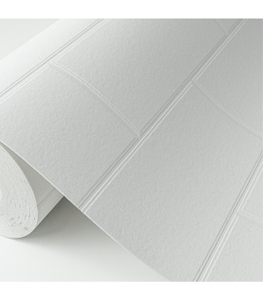 4000-21399 - Galley White Subway Tile Paintable Wallpaper