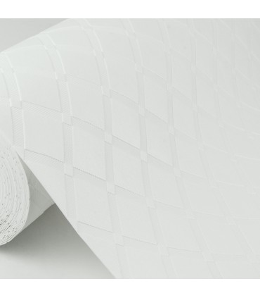 4000-5281-17 - Armin White Diamond Trellis Paintable Wallpaper