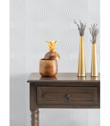 4000-6639-17 - Silvie White Tin Burst Paintable Wallpaper
