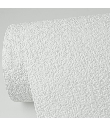 4000-67474 - Lou White Stucco Linen Paintable Wallpaper