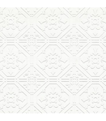 4000-93996 - Brooklyn White Tin Paintable Wallpaper