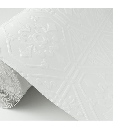 4000-93996 - Brooklyn White Tin Paintable Wallpaper