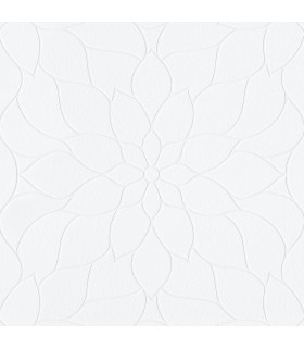 4000-9507-10 - Anselm White Floral Bloom Paintable Wallpaper