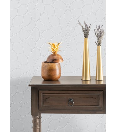 4000-9507-10 - Anselm White Floral Bloom Paintable Wallpaper