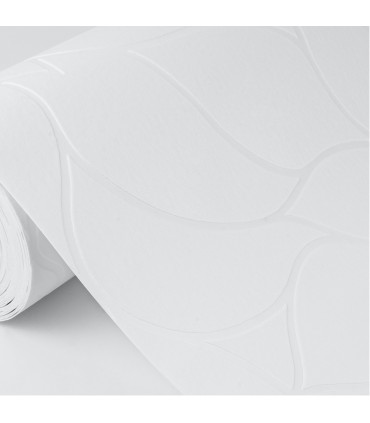 4000-9507-10 - Anselm White Floral Bloom Paintable Wallpaper