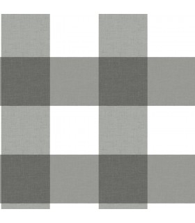 3123-12532 -Amos Charcoal Gingham Wallpaper by Chesapeake