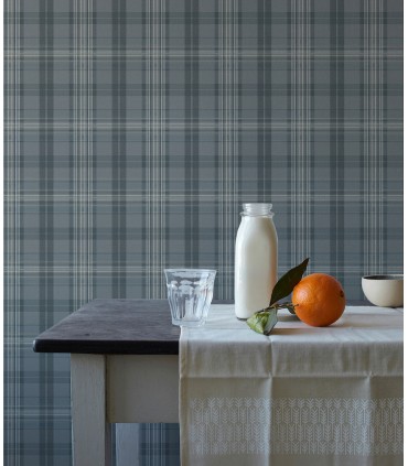 3123-330214 - Austin Slate Plaid Wallpaper by Chesapeake