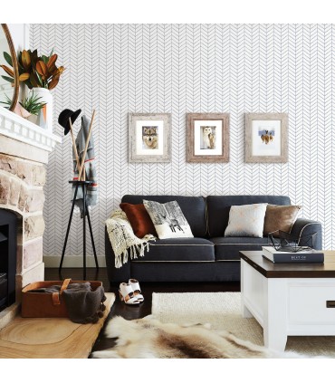 3123-25096 - Bison Blue Herringbone Wallpaper by Chesapeake