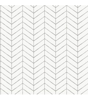 3123-25097 - Bison Dark Grey Herringbone Wallpaper by Chesapeake