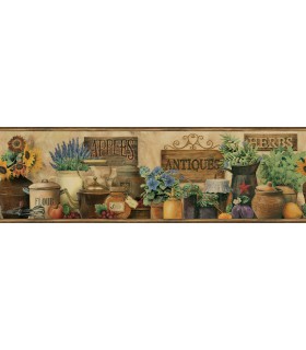 3123-44581 - Brittany Black Antiques & Herbs Border by Chesapeake