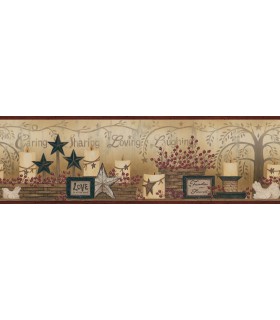 3123-2281 - Caring Candles Red Country Border by Chesapeake