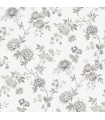 3123-02216 - Chrysanthemum Grey Jacobean Wallpaper by Chesapeake