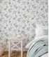 3123-02215 - Chrysanthemum Teal Jacobean Wallpaper by Chesapeake