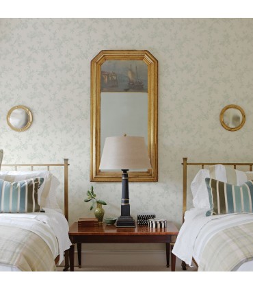 3123-02194 - French Nightingale Seafoam Trail Wallpaper by Chesapeake