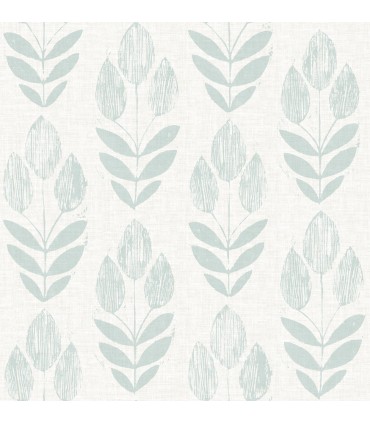 3123-24472 - Teal Block Tulip Wallpaper - Garland Black Block Tulip Wallpaper by Chesapeake