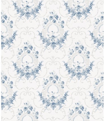 3123-02125 - Georgiana Navy Tearose Wallpaper by Chesapeake