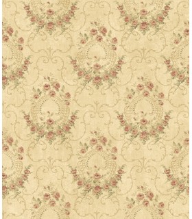 3123-02124 - Georgiana Red Tearose Wallpaper by Chesapeake