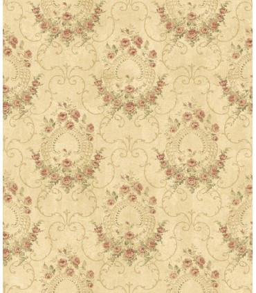 3123-02124 - Georgiana Red Tearose Wallpaper by Chesapeake