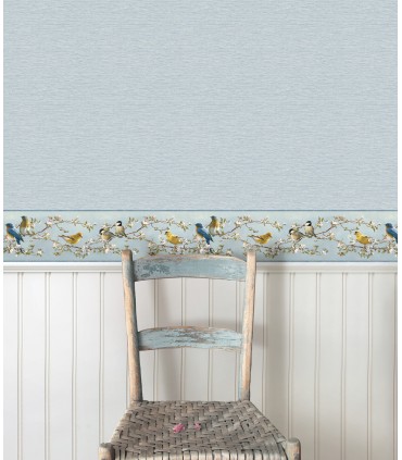 3123-10202 - Gump Light Blue Faux Grasscloth Wallpaper by Chesapeake