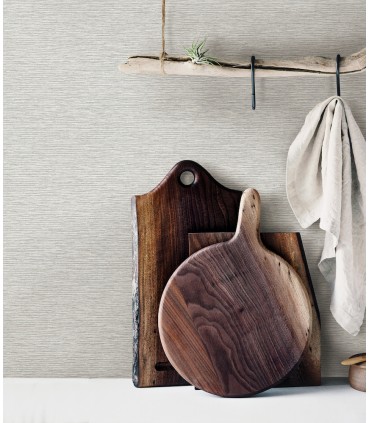 3123-10210 - Gump Light Grey Faux Grasscloth Wallpaper by Chesapeake