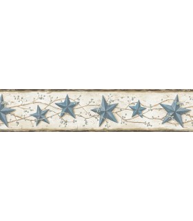 3123-65366 - Heritage Blue Tin Star Border by Chesapeake