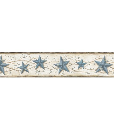 3123-65366 - Heritage Blue Tin Star Border by Chesapeake