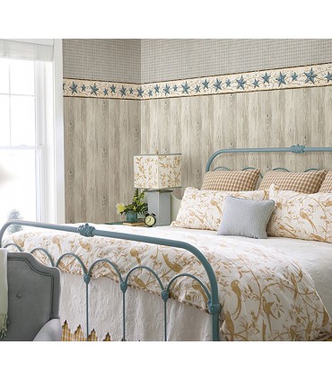 3123-65366 - Heritage Blue Tin Star Border by Chesapeake