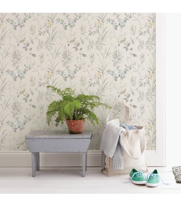 3123-24172 - Imperial Garden Grey Botanical Wallpaper by Chesapeake