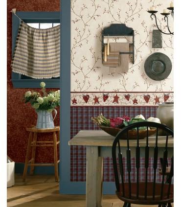 3123-44034 - Justine Khaki Berry Trail Wallpaper by Chesapeake