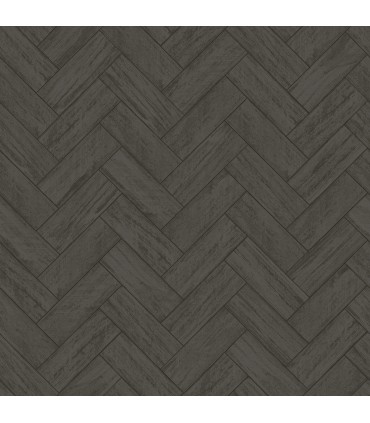 3123-10110 - Kaliko Dark Grey Wood Herringbone Wallpaper by Chesapeake