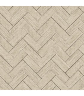 3123-10105 - Kaliko Taupe Wood Herringbone Wallpaper by Chesapeake