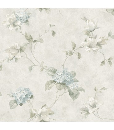 3123-76306 - Magnolia Light Blue Hydrangea Trail Wallpaper by Chesapeake