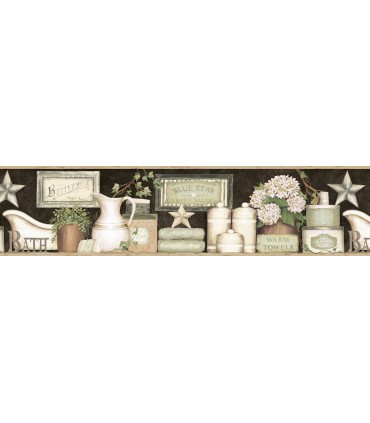 3123-63102 - Martha Black Country Bath Border by Chesapeake