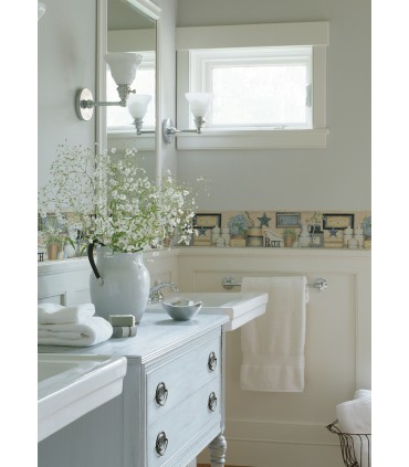 3123-63101 - Martha Blue Country Bath Border by Chesapeake