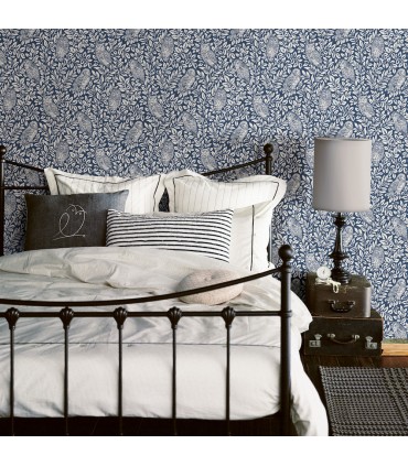 3123-12412 - Parliament Navy Owl Wallpaper by Chesapeake