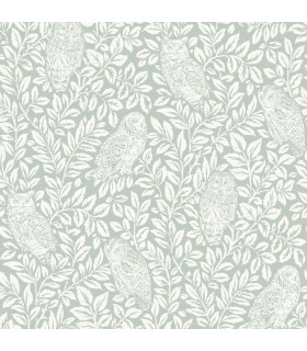 3123-12414 - Parliament Seafoam Owl Wallpaper by Chesapeake
