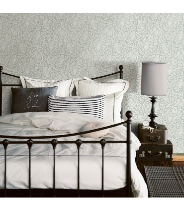 3123-12414 - Parliament Seafoam Owl Wallpaper by Chesapeake