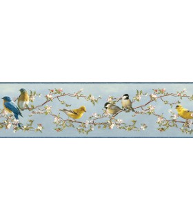 3123-48511 - Songbird Sky Blue Trail Border by Chesapeake
