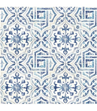 3123-12332 - Sonoma Blue Spanish Tile Wallpaper by Chesapeake