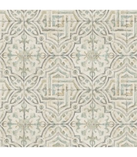 3123-12335 - Sonoma Grey Spanish Tile Wallpaper by Chesapeake