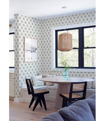 3122-11300 - Ervic Leaf Block Print Wallpaper by Chesapeake