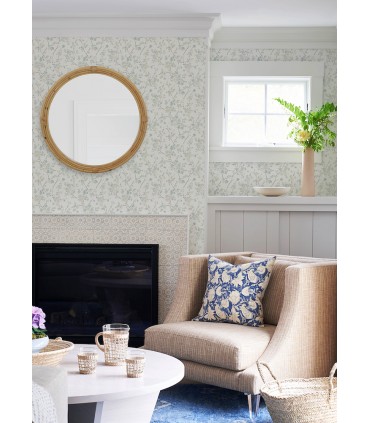 3122-10910 - Glinda Aqua Floral Trail Wallpaper by Chesapeake