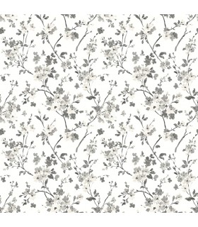 3122-10920 - Glinda Black Floral Trail Wallpaper by Chesapeake