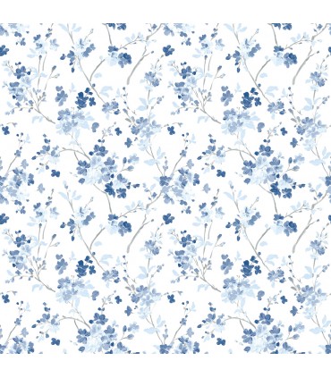 3122-10902 - Glinda Navy Floral Trail Wallpaper by Chesapeake