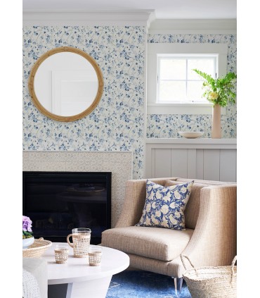 3122-10902 - Glinda Navy Floral Trail Wallpaper by Chesapeake