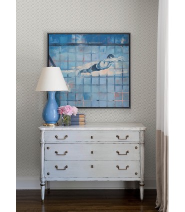 3122-10700 - Hugson Grey Quilted Damask Wallpaper by Chesapeake